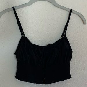 urban outfitters black smocked tank
